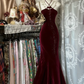 Vintage Blue Mermaid Long Prom Dresses Beaded Satin Evening Dresses Birthday Dresses SH5042