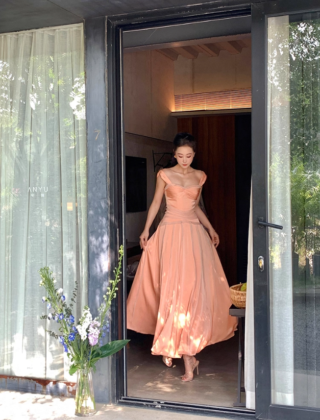 Simple A Line Spaghetti Strap Satin Long Prom Dress Evening Dress Formal Gown SH4045