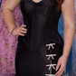 Sexy Black Sheath Sweetheart Neck Corset Satin Slit Long Prom Dress Evening Dress SH7245