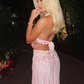 Gentle A Line V Neck Floral Chiffon Backless Long Prom Dress Vacation Dress SH5556