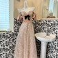 Princess A Line Puff Sequin Velvet Tulle 18th Birthday Dress Prom Dress SH3846