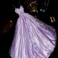 Purple GLamorous Ball Gown Straps Embroidery Organza Prom Dress SH5482