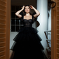 Charming A Line Strap Tiered Tulle Long Prom Dress Evening Dress SH2062