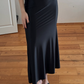 Elegant Simple Black Mermaid Halter Satin Evening Dress Party Dress Formal Dress SH3953