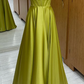 Olive Green Corset Satin Lace-Up A-Line Prom Dress Formal Party Evening Dress SH1532