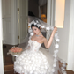 Exquisite 3D Floral A Line Strapless White Tulle Short Cocktail Dress Homecoming Dress SH3403