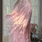 Pink Fairy A Line Strapless Shiny Sequin Chiffon Prom Dress Graduation Prom Dress SH5341