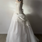 Vintage Charming A Line Strapless White Lace Chiffon Long Wedding Dress SH5404