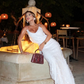 Stunning White Sheath Spaghetti Strap Sequin Party Dress Wedding Guest Dress Prom Dress SH3903