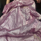 Retro Unique Pink Ball Gown Lace Appliques Pleated Satin Prom Dress Evening Dress SH5920