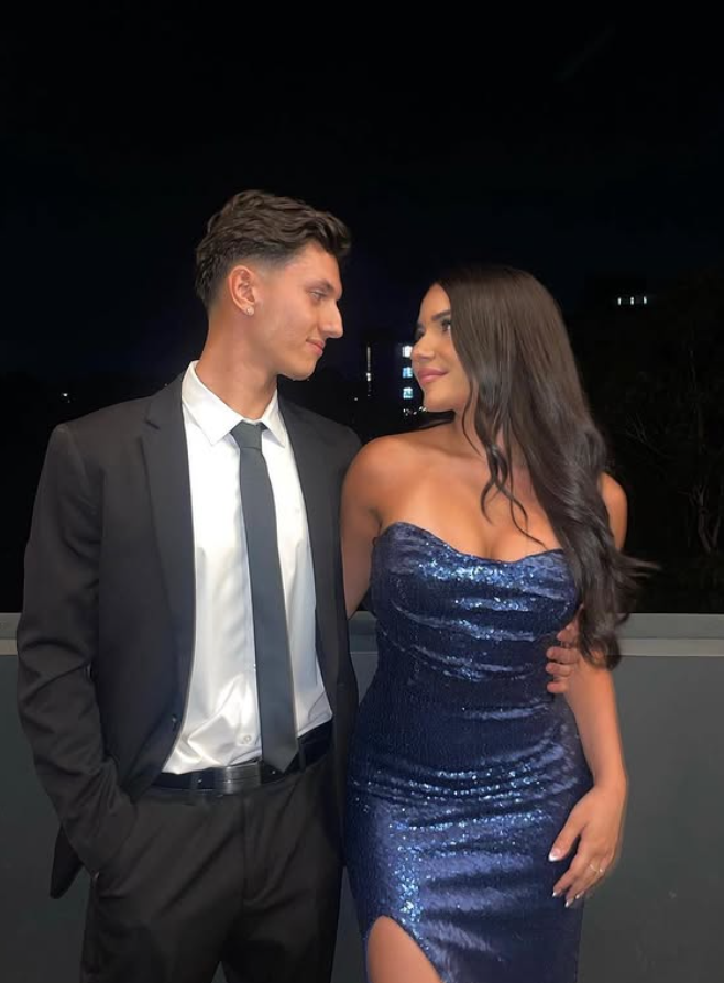 Navy Blue Sheath Sweetheart Neck Sequin Prom Dress Evening Dress SH6277