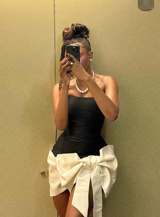 Classic Sheath Strapless Bow Knot Satin Short Prom Dress Homecoming Dress SH8639