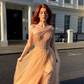 Flowy A Line One Shoulder Beaded Tulle Long Prom Dress Party Dress SH4685