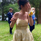 Unique Yellow Satin Prom Dress Evening Dress SH1005