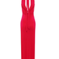 Sexy Sheath Halter Red Satin Long Prom Dress Evening Dress SH1979