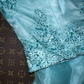 Classy A Line Strapless Beaded Layered Blue Organza Prom Dress Evening Dress SH3078
