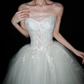 High-class Ball Gown Sweetheart Neck Appliques Lace Tulle Long Wedding Dress SH6612