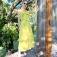 Yellow A Line Straps Satin Prom Dress Evening Dress with Bow SH2069