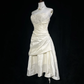 Vintage A Line Sweetheart Neck Beaded White Satin Short Homecoming Dress Cocktail Dress SH3148