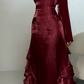 Elegant Straps Pleated Ruffles Long Prom Dress Evening Gown SH1244
