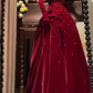 Burgundy A Line Strapless Beaded Velvet Long Prom Dresses 16th Birthday Dresses SH4635