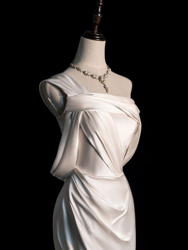 Simple One Shoulder Prom Dress Mermaid Wedding Dress SH1286