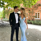 Simple Light Blue Long Prom Dresses  SH868