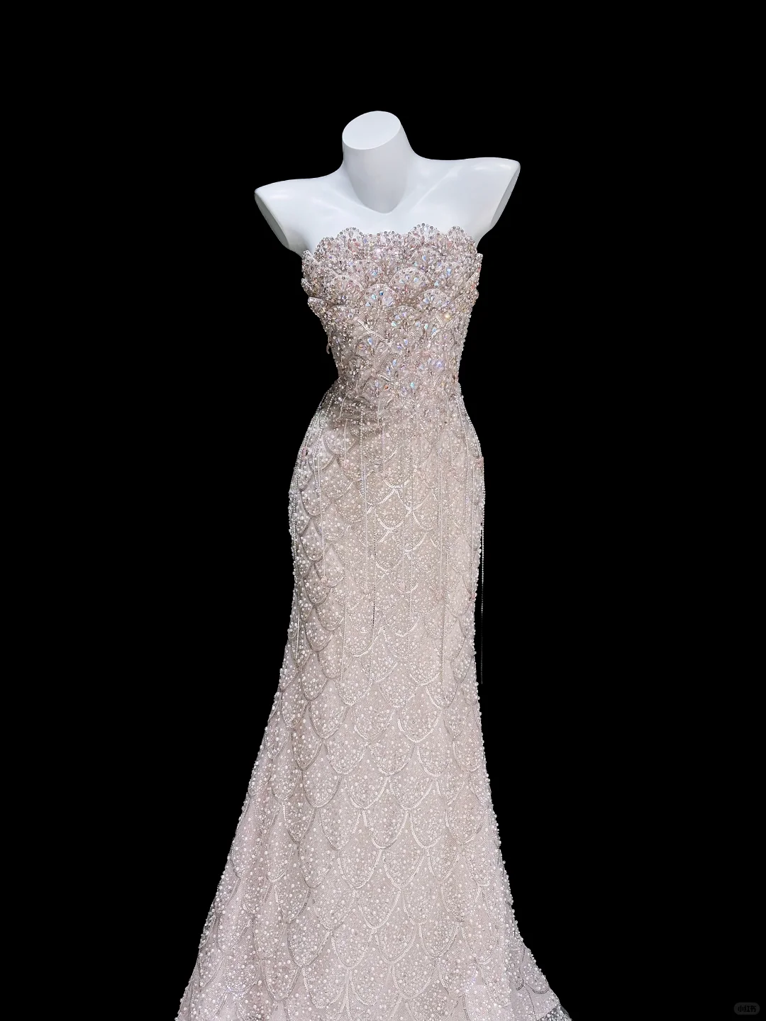 Stunning Light Pink Strapless Mermaid Layered Sequin Long Prom Dress SH5004