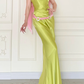 Fresh Free Vintage Mermaid Strapless Simple Satin Long Prom Dress Wedding Guest Dress SH5501
