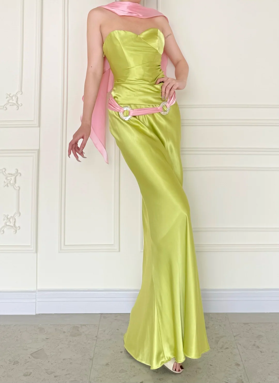 Fresh Free Vintage Mermaid Strapless Simple Satin Long Prom Dress Wedding Guest Dress SH5501