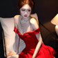 Charming Burgundy A Line Off the Shoulder Satin Short Homecoming Dress Cocktail Dress SH3668