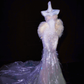 Dreamy Mermaid Sweetheart Neck Beaded Feather Tulle Party Dress Evening Dress SH3347
