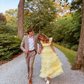 A-Line Square Yellow Tiered Long Prom Dress Princess Tulle Formal Evening Dress SH1049