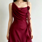 Burgundy A Line Spaghetti Strap Floral Chiffon Short Party Dress Homecoming Dress Outfits SH3601