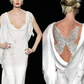 Flowy Mermaid Back Butterfly White Chiffon Prom Dress Vacation Dress SH6264