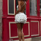 Sexy White A Line Spaghetti Strap Tulle Chiffon Short Prom Dress Homecoming Dress SH7216