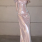 Romantic Light Pink Mermaid Satin Graduation Ball Gown 18th Birthday Dress with Slit SH4990
