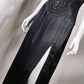 Vintage Sexy Black A Line Exquisite Beaded Chiffon Satin Prom Dress Evening Dress SH5133