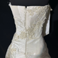 Vintage Ivory A Line Halter Appliques Bow Satin Prom Dress Evening Dress SH5606