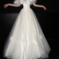 Elegant Princess Ball Gown Off the Shoulder Floral Tulle Wedding Dress SH5552
