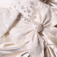 Bow Ivory A Line Sweetheart Neck Lace Satin Mini Homecoming Dress Cocktail Dress SH3314