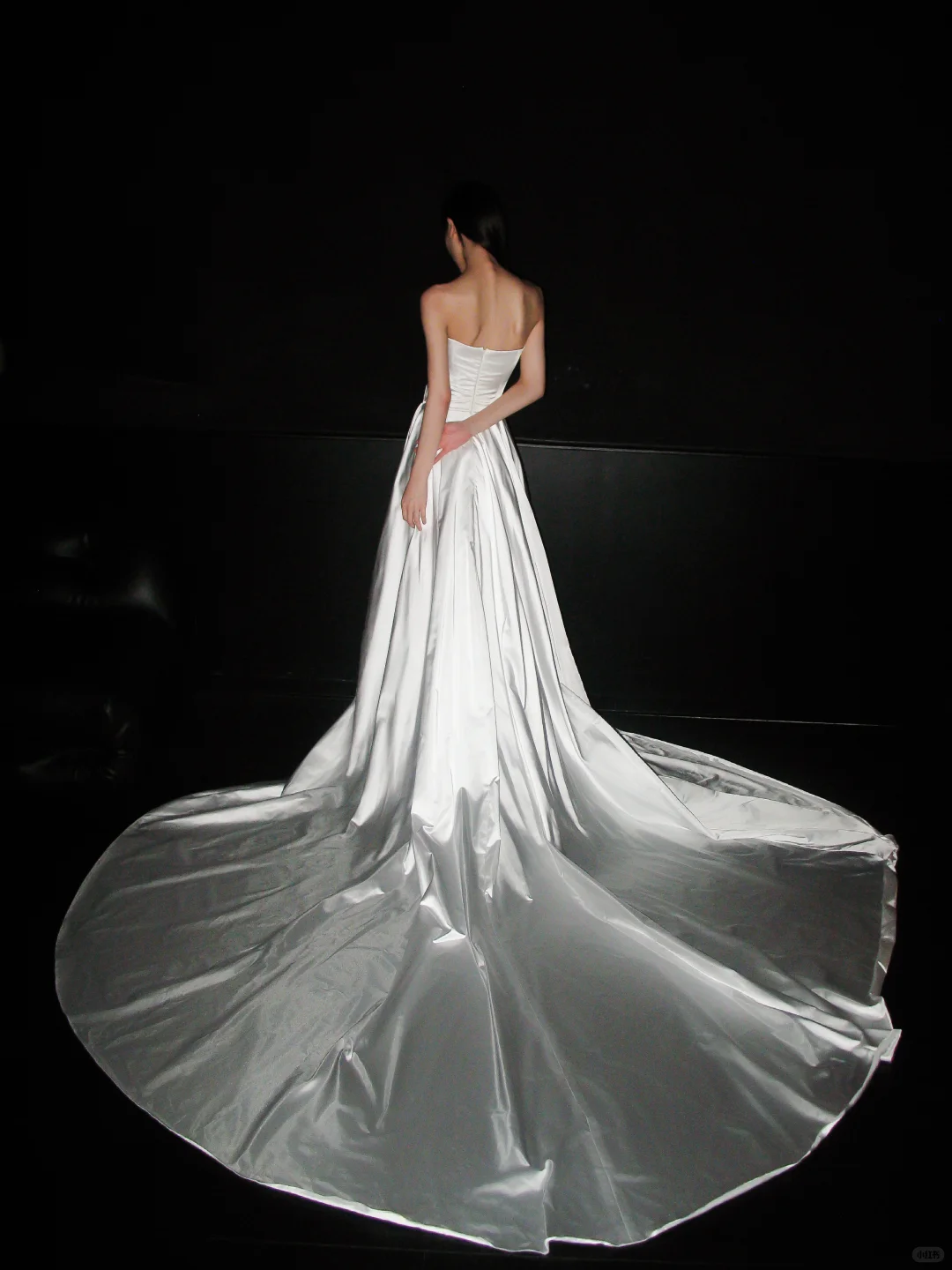 Cute A Line Sweetheart Neck Bow White Satin Slit Wedding Dress SH5867