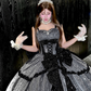 Stunning Black Bow A Line Sequin Lolita Goth Boning Dress Prom Dress SH4912