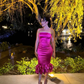 Cute Sheath Strapless Hot Pink Satin Prom Dress Graduation Prom Dress SH2472