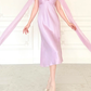 Gentle Light Purple A Line V Neck Chiffon Satin Prom Dress Evening Dress SH6759