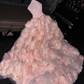 Gentle A Line Halter Pink 3D Flower Tulle Long Prom Dress Graduation Prom Dress SH2458
