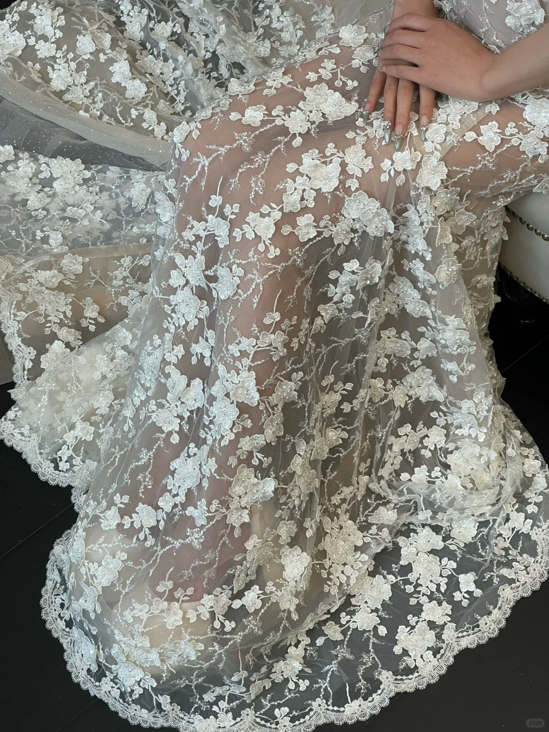 Stunning Mermaid Spaghetti Strap Floral Tulle Long Sweep Wedding Dress Prom Dress SH4718