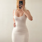 Cute White Sheath Spaghetti Strap Sequin Prom Dress Evening Dress SH6893