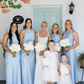 Elegant Sheath Halter Baby Blue Satin Bridesmaid Dress Evening Dress SH3198