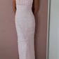 Elegant Sheath Spaghetti Strap Light Pink Satin Long Prom Dress Evening Dress SH2302